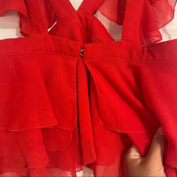 The Jetset Diaries Sintra Red crop ruffle top - Picture 7 of 9